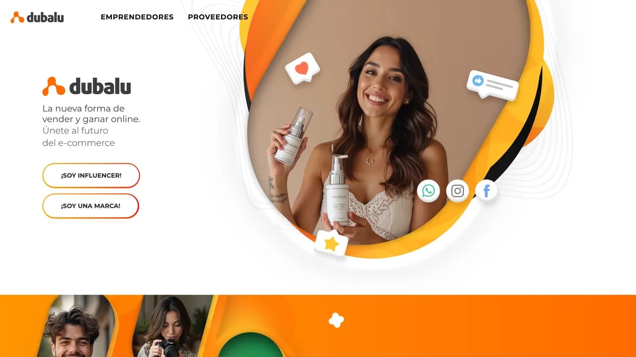 Portada de dubalu.com, ecosistema digital transaccional con programa de afiliados.